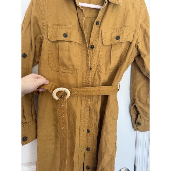 Banana Republic Heritage Linen Scout Dress Safari Lagenloook M Bronze - Picture 12 of 15